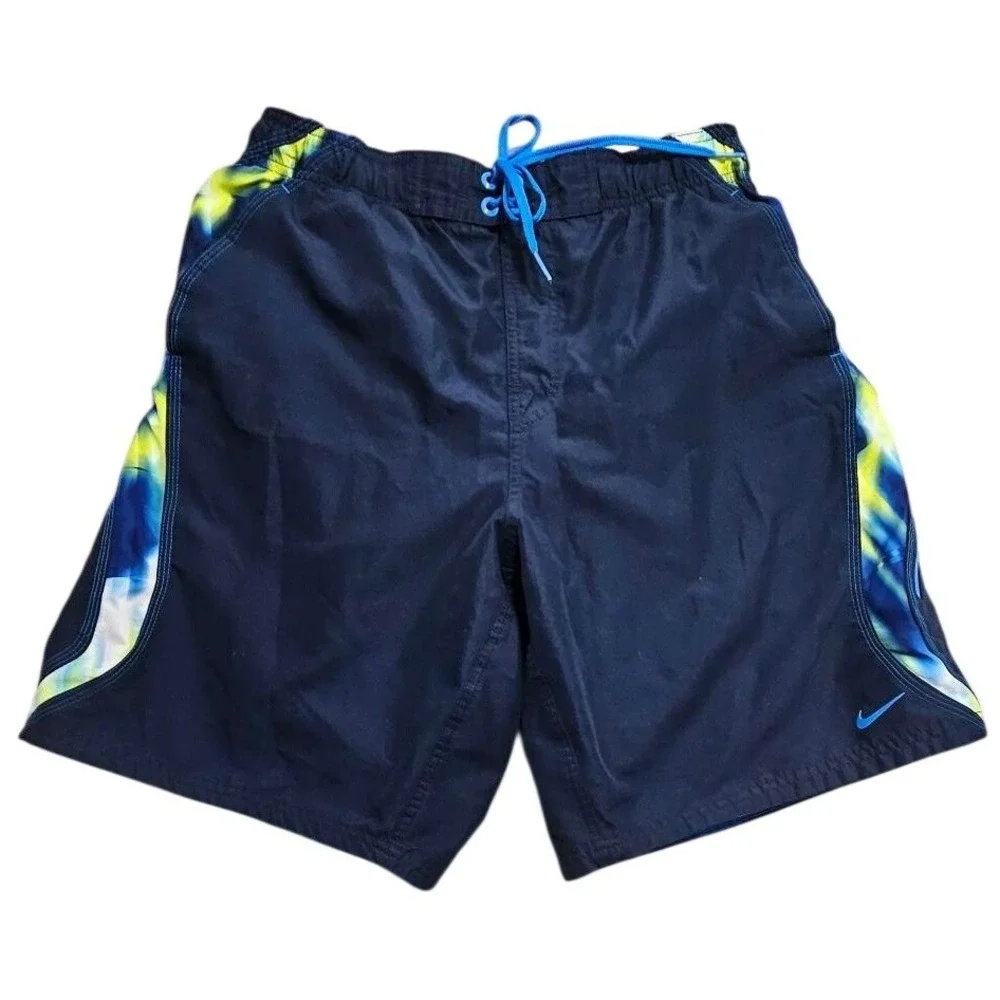 Nike Mens Navy Blue Tie‎ Dye Swim Trunks Board Shorts Medium RN37763 CA55972